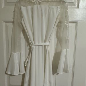 White bridal robe